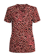Charming Leopard Heart Scrub Top