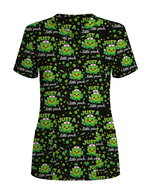 Lucky Shamrock Nurse Medical Scrub Top