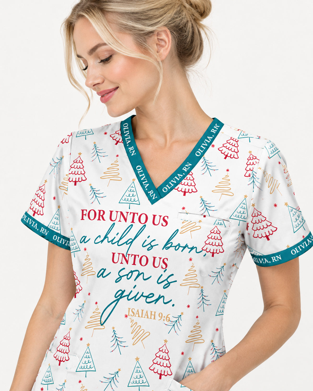 Personalized Name For Unto Us A Child Is Born Unto Us A Son Is Given Christmas Gift For Nurse Top