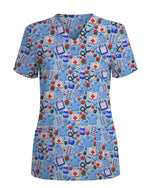 Medical Essentials Valentine Heart Scrub Top