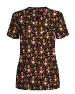 Fall Harvest Gnomes Scrub Top
