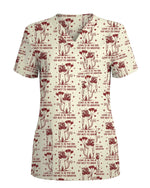 Funny Gas Mask Cat Valentine Scrub Top