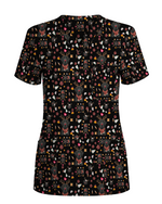 Funny Black Lab Reindeer Scrub Top