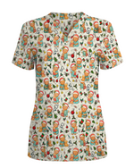 Cute Christmas Vet Tech Nursing Scrub Top