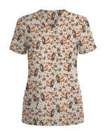 Funny Dachshund & Hot Dog Scrub Top