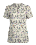 Easter Bunny Skeleton Physical Therapy Scrub Top