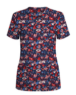 Patriotic Summer Treats Nursing Scrub Top