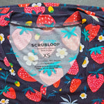 ScrubLoop Summer Strawberry Harvest Women Scrub Top