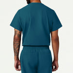 Men’s Classic Fit Henley Scrub Top with 1 Chest Pocket