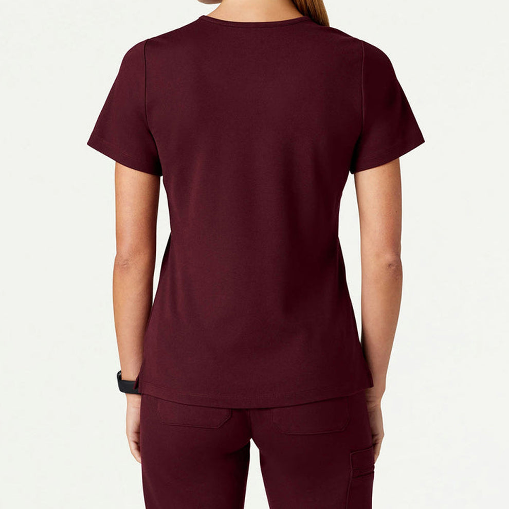 Women’s Slim Fit Soft Stretch V-Neck Scrub Top with 2 Pockets and Side Vents