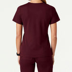 Women’s Slim Fit Soft Stretch V-Neck Scrub Top with 2 Pockets and Side Vents