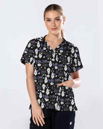 Faith Over Fear Purple Ribbon Cancer Awareness Scrub Top
