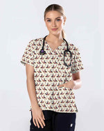 Cute Valentine Dachshund Scrub Top