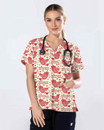 Whatever You Do Don't Fall For Me Valentine Medical Scrub Top