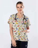 Colorful Dachshund Scrub Top