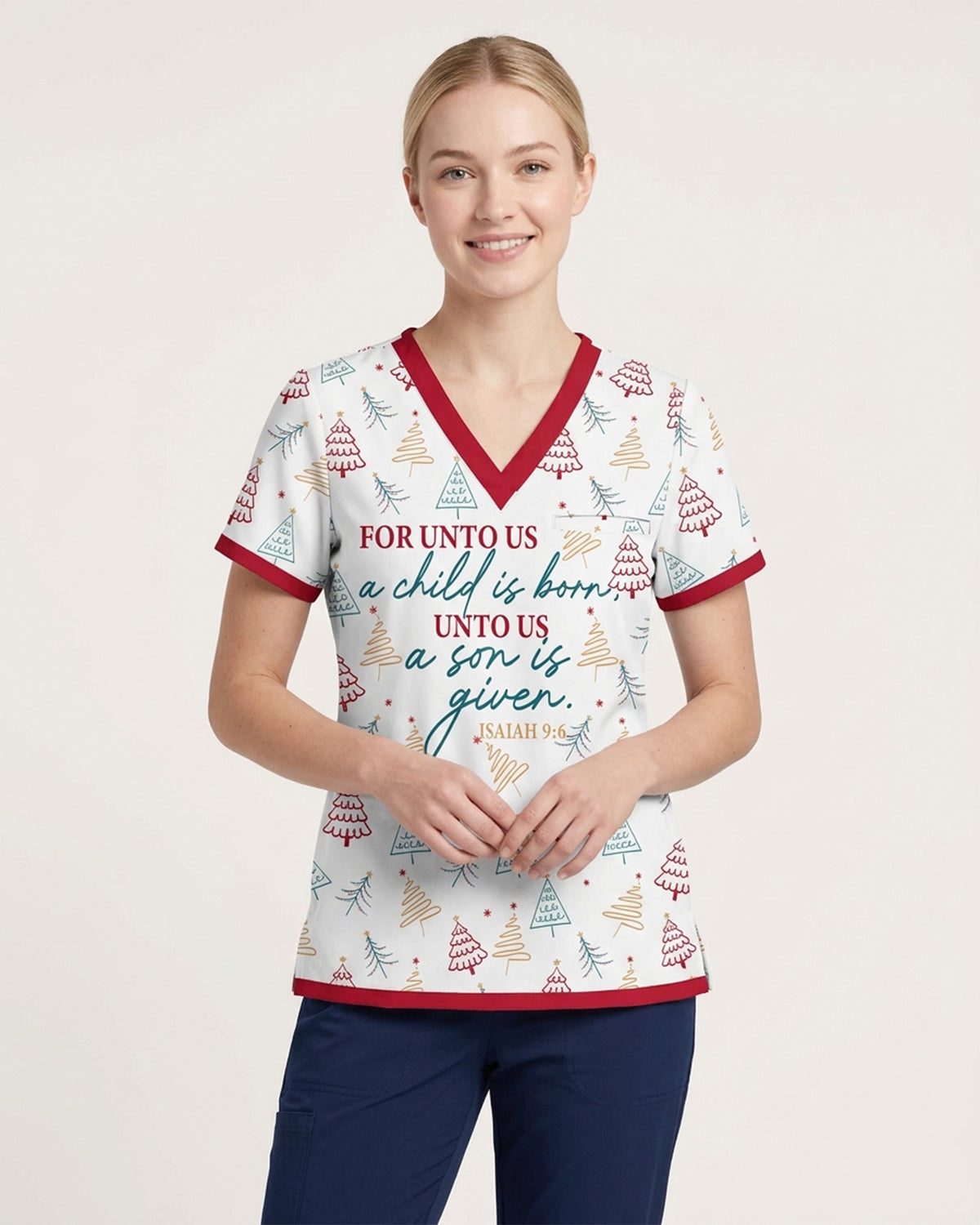 Personalized Name For Unto Us A Child Is Born Unto Us A Son Is Given Christmas Gift For Nurse Top