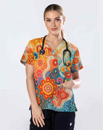 Aboriginal Indigenous Art Medical Scrub Top