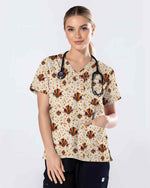 Thanksgiving Turkey Fall Scrub Top