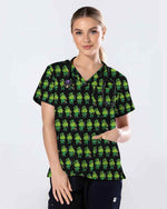 Lucky Shamrock Leprechaun St. Patrick's Day Scrub Top