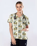 Off To Heal Some Boo Boo's Frog Nurse Scrub Top