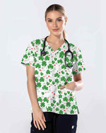 Lucky Clover St. Patrick's Day Scrub Top