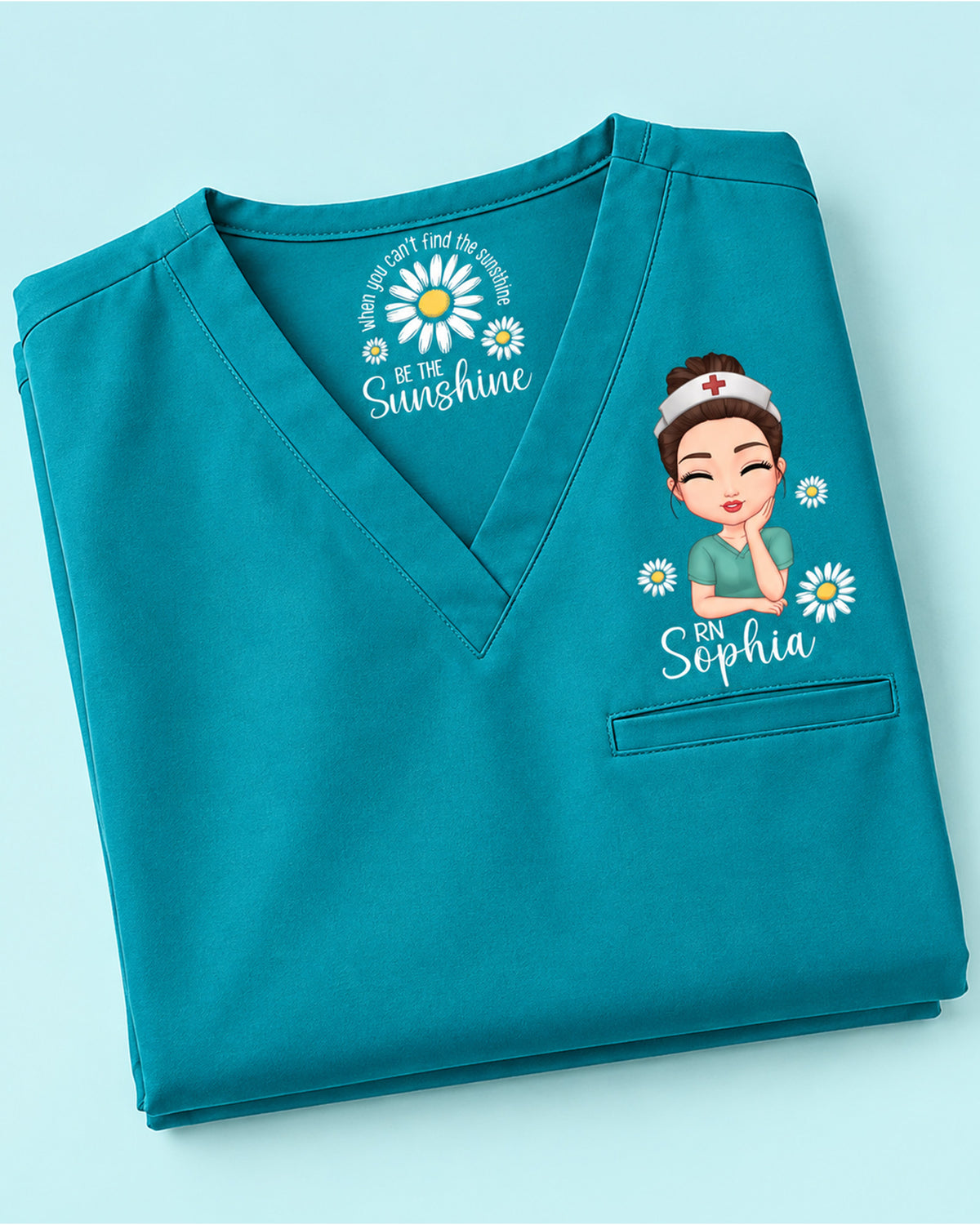 Personalized Name, Specialty And Character Be The Sunshine Hidden Message Gift For Nurse Top