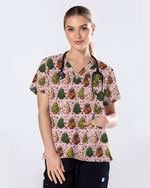 Sweet Christmas Tree Cookie Nurse Scrub Top