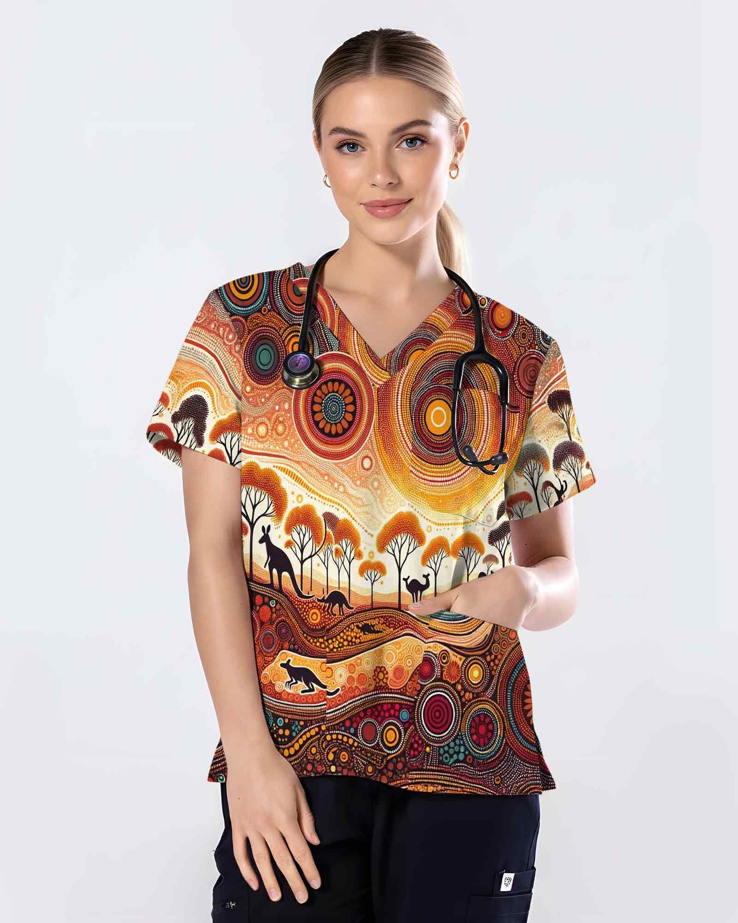 Aboriginal Indigenous Art Outback Wildlife Scrub Top