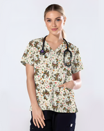 Cute Dental Christmas Scrub Top