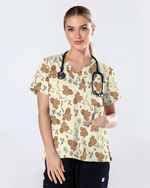 Cute Holiday Cookies Nurse Medical Scrub Top