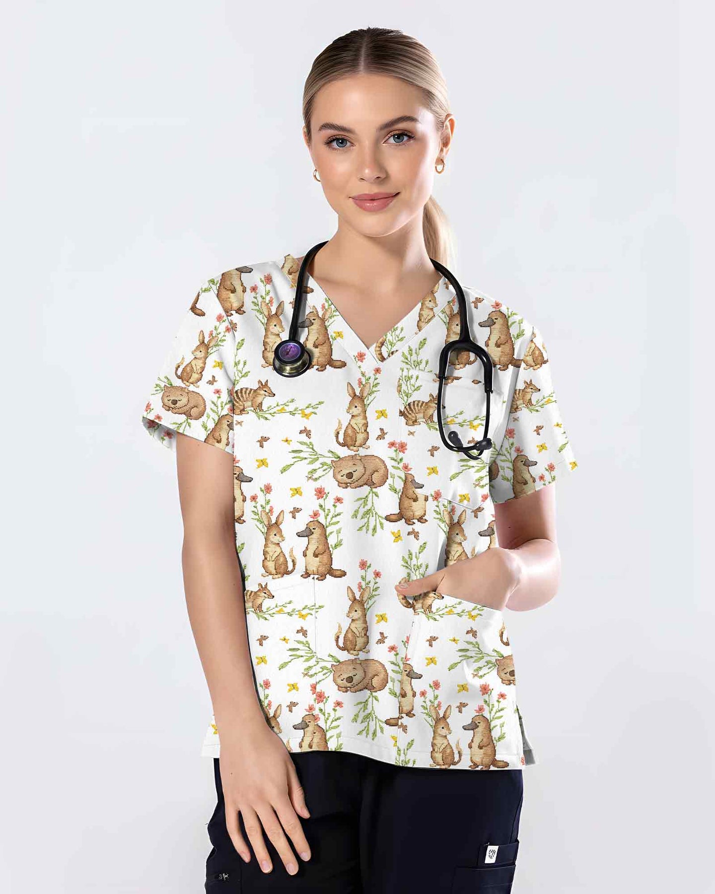 Australian NICU Nurse Scrub Top