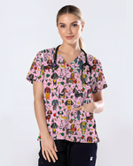 Dachshund Christmas Holiday Nursing Scrub Top