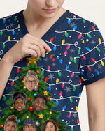 Personalized Photo Night Shift Crew Christmas Tree Funny Gift For Nurse Coworker Top