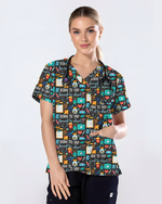 Born To Yap Forced To Chart Funny Nurse Scrub Top