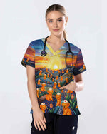 Australian Landscape Koala Nurse Medical Scrub Top