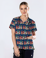 Funny Medical Christmas Medicine Bottle Nurse Scrub Top