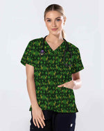Green St. Patrick's Day Dachshund Scrub Top