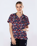 Patriotic Summer Treats Nursing Scrub Top