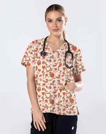 Sweet Dachshund Valentine Heart Scrub Top