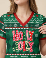 Personalized Name Holly Jolly Christmas Gift For Nurse Coworker Top
