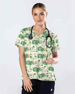 Lucky Goose Nurse Shamrock Scrub Top