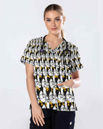 Cute Doctor Duck Cartoon Healthcare Scrub Top