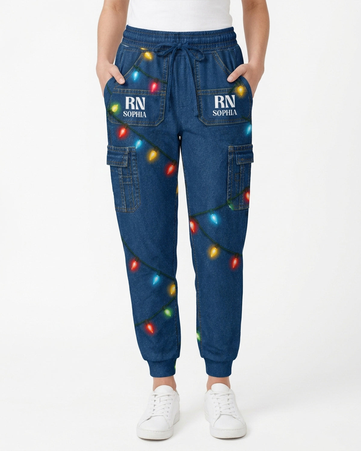 Personalized Name And Job Title Funny Jumpsuit 3D Effect Pattern Christmas Gift For Nurse Jogger Pant