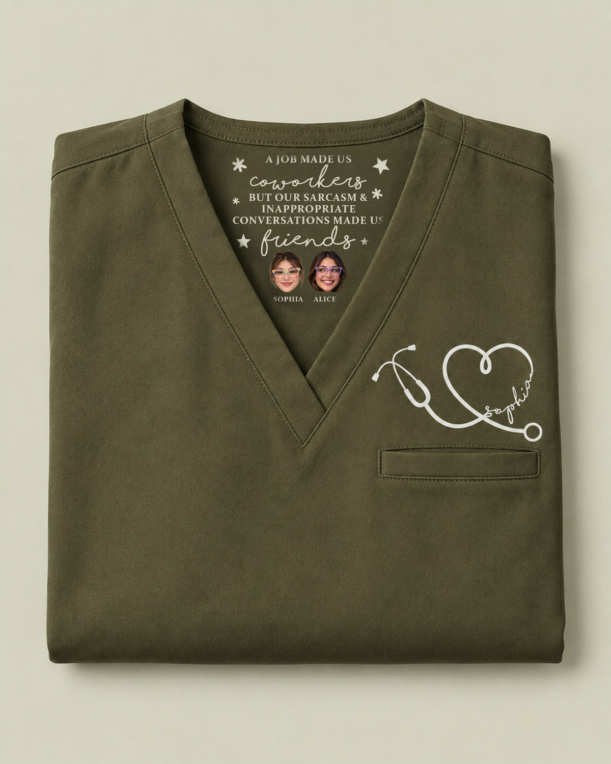 Personalized Name, Specialty And Photo A Job Made Us Coworkers Funny Hidden Message Gift For Nurse Coworker Top