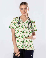 St. Patrick's Day Dachshund Dog Medical Scrub Top