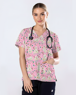 Funny Snowman Pain Scale Christmas Nursing Scrub Top