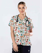 Retro Veterinary Medicine Anatomy Scrub Top