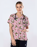 Cute Dental Christmas Scrub Top