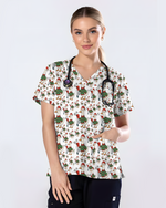 Funny Christmas Goose Holiday Nurse Scrub Top