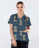 Aboriginal Indigenous Art Nurse Koala Medical Scrub Top